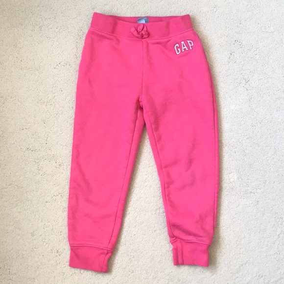 Girls Gap Pink Logo Joggers 4 - Picture 1 of 4